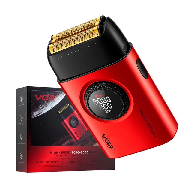 Электробритва шейвер мужская для головы и лица VGR V-378 RED с триммером, двойным лезвием, регулировкой мощности и LED дисплеем - изображение 5