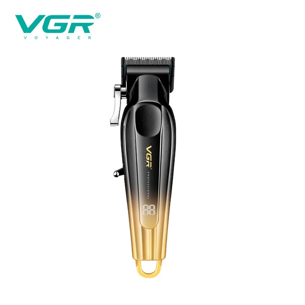 Профессиональная аккумуляторная машинка для стрижки волос и бороды VGR V-662 GOLD, 7000 RPM, 6 насадок, LED‑дисплей, быстрая зарядка - изображение 3