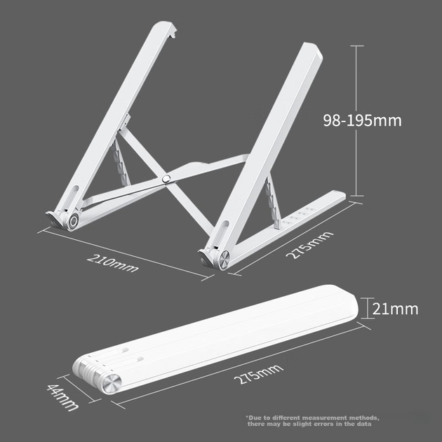 Охлаждающая подставка для ноутбука HAILE, портативная и удобная для хранения, пятиуровневая регулировка, AC-4H, белая. - изображение 4