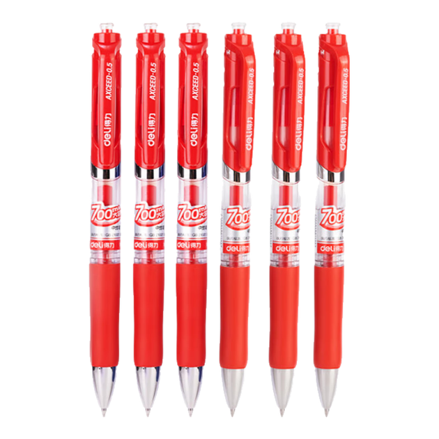 Гелевая ручка Deli S01 Signature Pen, 0,5 мм, пулевидный наконечник, классическая офисная выдвижная ручка, S01, улучшенная, большая емкость, долговечная, красная, 12 ручек в коробке 33388S - Фото 4 Гелевая ручка Deli S01 Signature Pen, 0,5 мм, пулевидный наконечник, классическая офисная выдвижная ручка, S01, улучшенная, большая емкость, долговечная, красная, 12 ручек в коробке 33388S - изображение 4