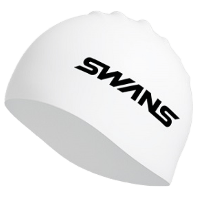 Плавательная шапочка SWANS для мужчин и женщин, силиконовая, водонепроницаемая, удобная, не сдавливает длинные волосы, защищает уши, белая. - изображение 4