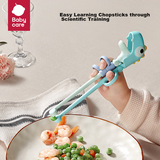 Детские тренировочные палочки для еды Babycare из силикона Macaron Blue - изображение 4