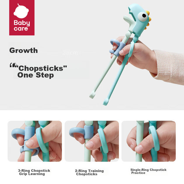 Детские тренировочные палочки для еды Babycare из силикона Macaron Blue - изображение 5