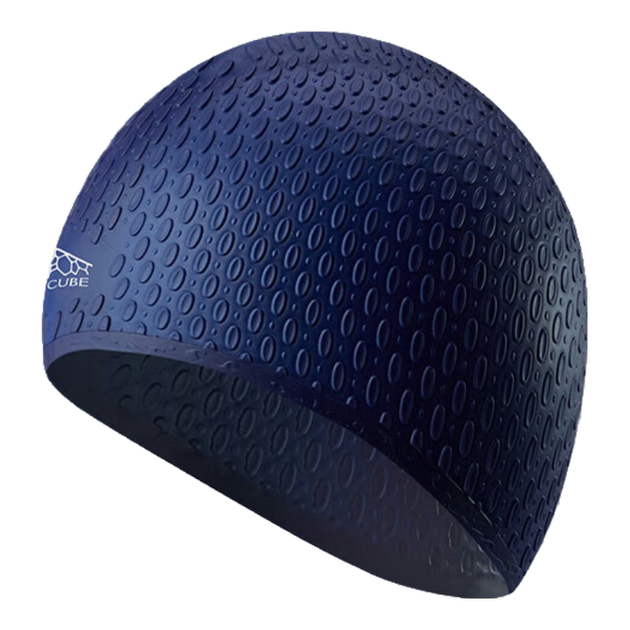 Силиконовая плавательная шапочка WATER CUBE для мужчин и женщин, водонепроницаемая, стильная, высокоэластичная, удобная, не сдавливает, цвет «капля воды» темно-синий. - Фото 4 Силиконовая плавательная шапочка WATER CUBE для мужчин и женщин, водонепроницаемая, стильная, высокоэластичная, удобная, не сдавливает, цвет «капля воды» темно-синий. - изображение 4