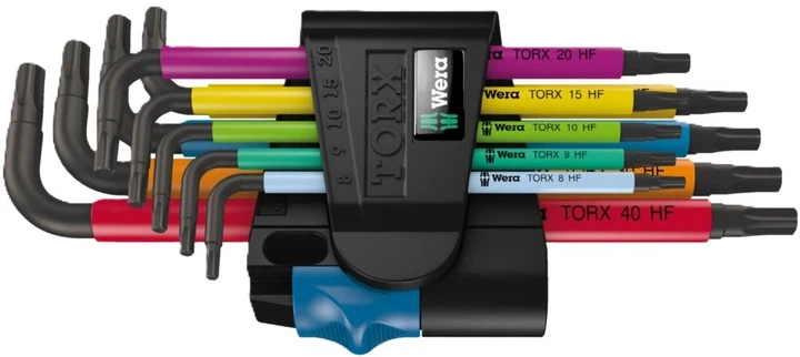 Zestaw kluczy Torx Wera 967/9 TX Multicolour HF 1 z funkcją przytrzymywania 9 szt. (05024179001) - Zdjęcie 1 Zestaw kluczy Torx Wera 967/9 TX Multicolour HF 1 z funkcją przytrzymywania 9 szt. (05024179001) - obraz 1