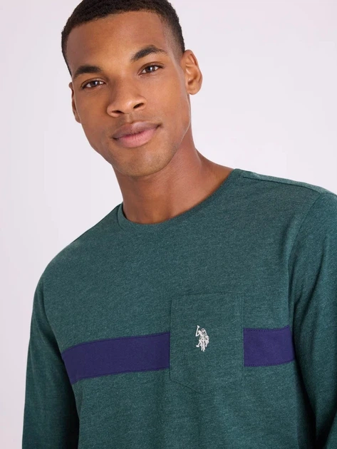 Лонгслів чоловічий U.S. Polo Assn 11T0188-2X00A(WILD TEAL HEATHER) 2XL Зелений (786662754436) - зображення 5
