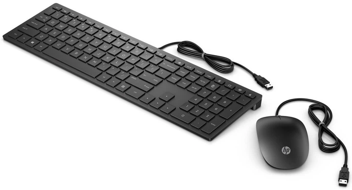 Комплекти HP Комплект дротовий HP Pavilion 400 мишка і клавіатура (4CE97AA) Чорний - изображение 2