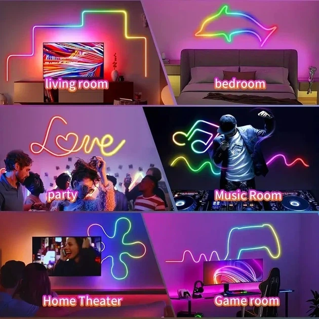 Неонова стрічка 5м Neon RGB-IC з пультом з Bluetooth додатком - зображення 2