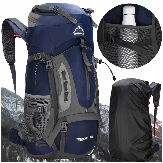 Рюкзак туристичний Springos 60 л CS0129 Navy Blue/Grey - зображення 13