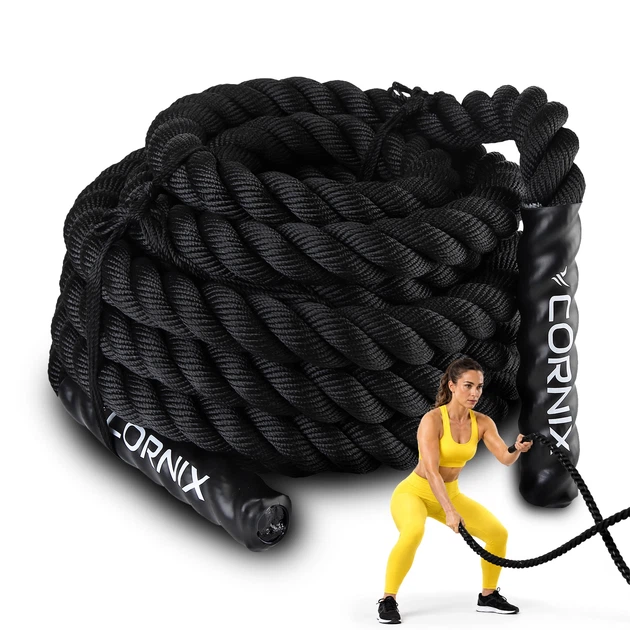 Канат тренировочный Cornix Battle Rope 9 м для кроссфита XR-0573 Black - Фото 1 Канат тренировочный Cornix Battle Rope 9 м для кроссфита XR-0573 Black - изображение 1