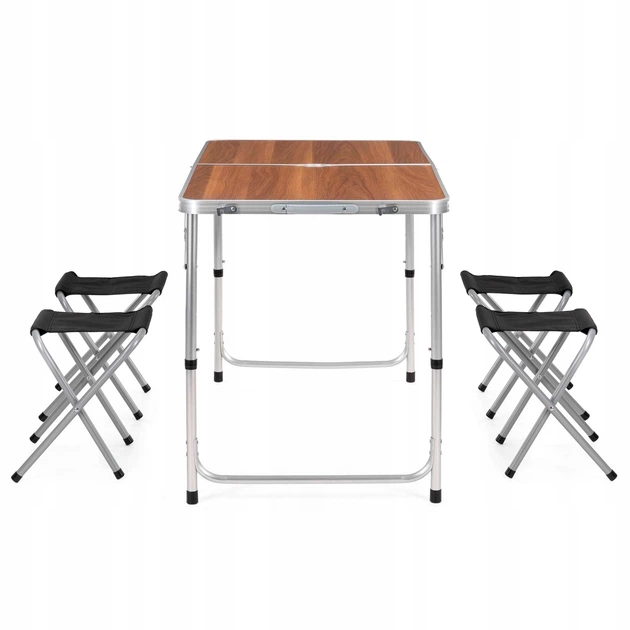 Набор кемпинговый Springos складной стол и стулья 4 шт CS0178 Brown/Silver - изображение 14