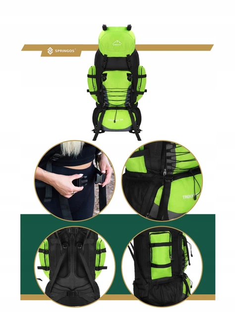 Рюкзак туристичний Springos 90 л CS0131 Black/Green - зображення 14