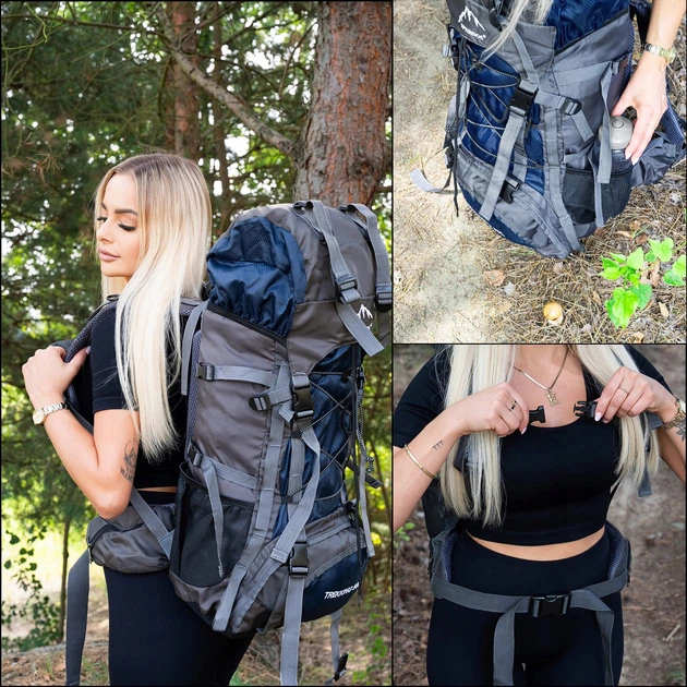 Туристический рюкзак Springos 90 л CS0130 Navy Blue/Grey - Фото 7 Туристический рюкзак Springos 90 л CS0130 Navy Blue/Grey - изображение 7