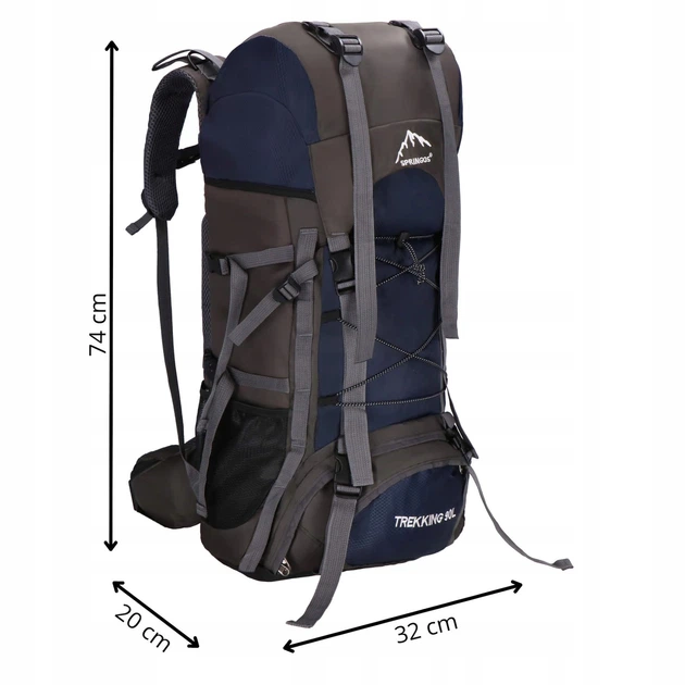 Туристический рюкзак Springos 90 л CS0130 Navy Blue/Grey - Фото 11 Туристический рюкзак Springos 90 л CS0130 Navy Blue/Grey - изображение 11