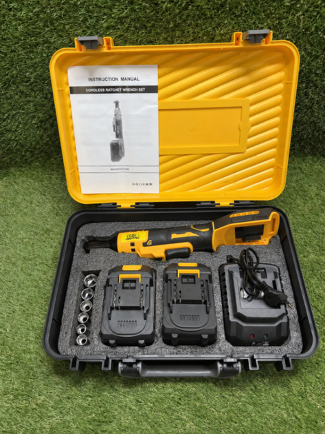 Аккумуляторный угловой гайковерт Krafftec Germany DCF512N 48V/6Ah Ударный бесщеточный гайковерт с двумя АКБ для авто 170 Нм - изображение 4