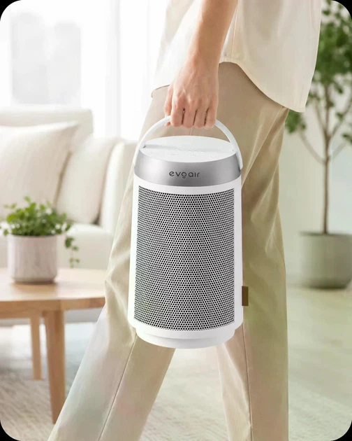 Керамічний вентилятор-обігрівач Evoair Warmix 1500, Wi-Fi, додаток SmartLife, керамічний нагрів PTC, 3-швидкості, термостат, оберт 60°, захист від перекидання,сенсорна панель, білий - зображення 3