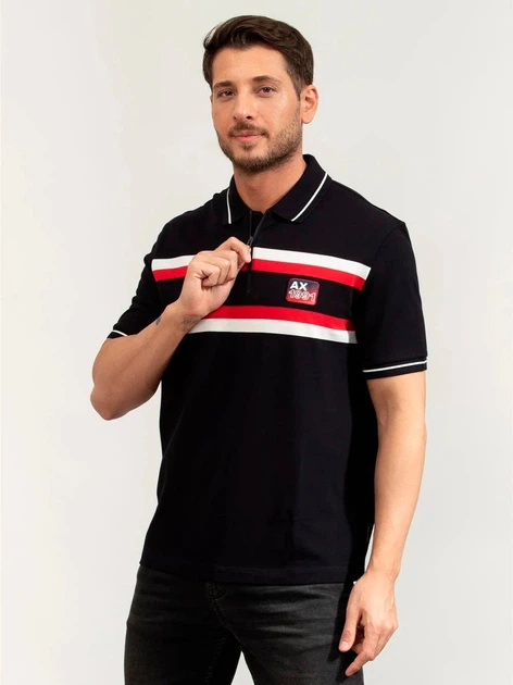 Поло длинное мужское Armani Exchange 211757812 L Синее (1162430469) - изображение 3