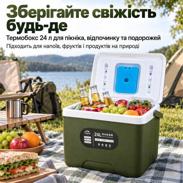 Автомобільний термобокс Inspire I-24L Green - зображення 8