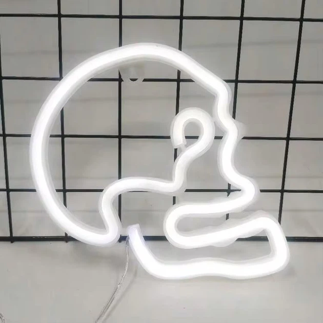 Неоновый LED светильник «Череп» белый для стены на батарейках/USB 22х18 см - Фото 2 Неоновый LED светильник «Череп» белый для стены на батарейках/USB 22х18 см - изображение 2
