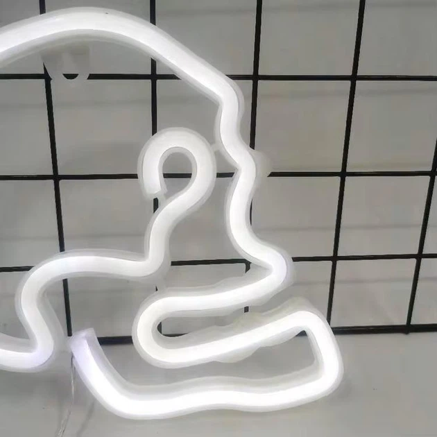 Неоновый LED светильник «Череп» белый для стены на батарейках/USB 22х18 см - Фото 3 Неоновый LED светильник «Череп» белый для стены на батарейках/USB 22х18 см - изображение 3