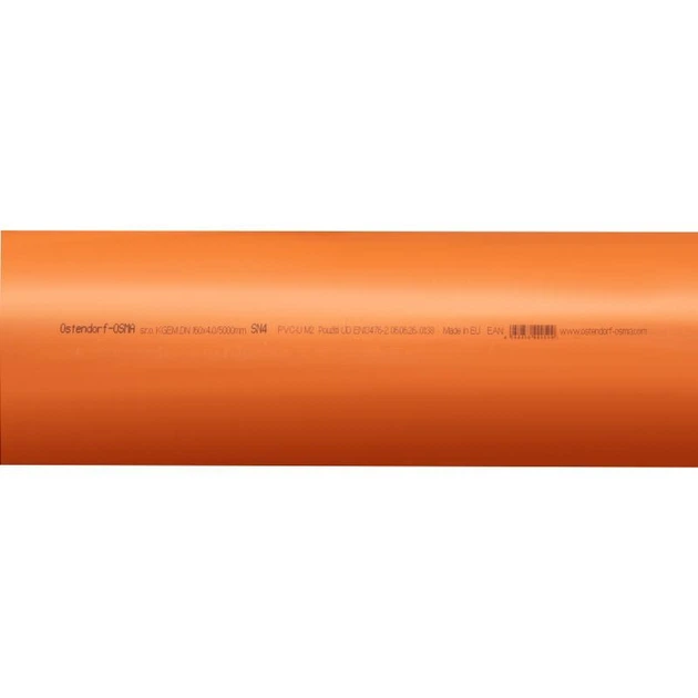Труба канализационная Ostendorf-OSMA KG System d160x5000 мм, ПВХ, SN4, серый (SD00058108) - изображение 3