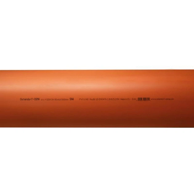 Труба канализационная Ostendorf-OSMA KG System d160×3000 мм, наружная, PVC, Оранжевый (SD00057300) - Фото 5 Труба канализационная Ostendorf-OSMA KG System d160×3000 мм, наружная, PVC, Оранжевый (SD00057300) - изображение 5