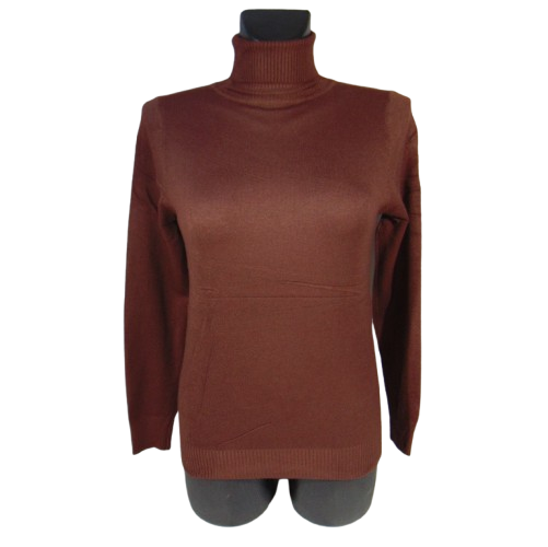 Кашемировый гольф с отворотом норма one size (42-48) коричневый Glsa - изображение 2
