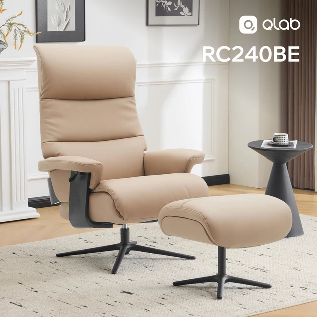 Крісло-реклайнер софа Qlab RC240BE Leather Beige - зображення 8