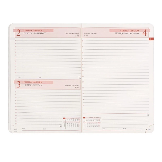 Щоденник Leo Planner 2027 City, твердий червоний (252762) - зображення 5
