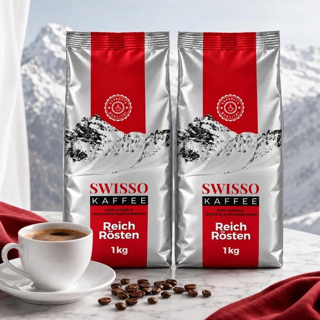 Набір кави в зернах Swisso Reich Rоsten 100% Arabica 2×1 кг - изображение 5