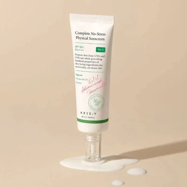 Солнцезащитный крем Axis-Y Complete No-Stress Physical Sunscreen V.3 Spf 50+/PA++++ 50 мл - изображение 2