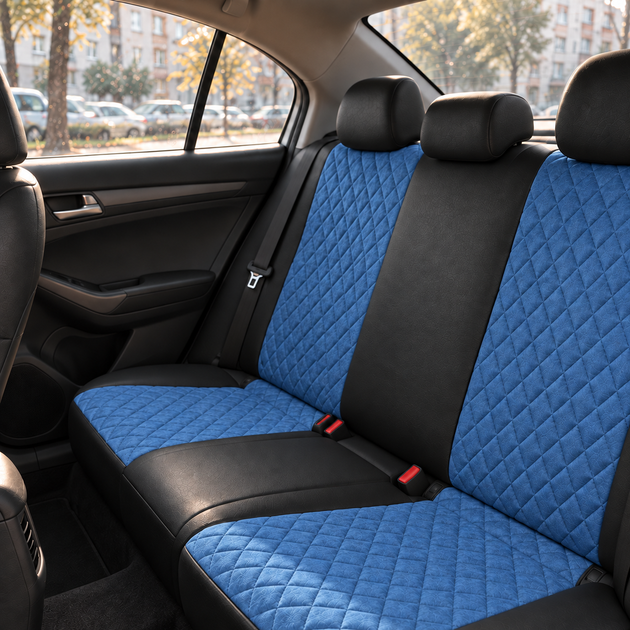 Авточехлы Alux Kia Optima 4 (JF) USA Синие экокожа + алькантара (AL-1711) - Фото 4 Авточехлы Alux Kia Optima 4 (JF) USA Синие экокожа + алькантара (AL-1711) - изображение 4