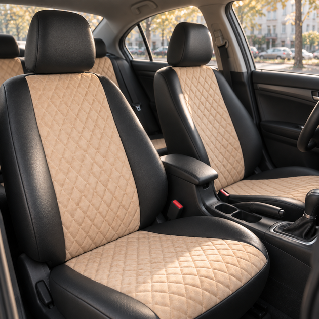 Авточехлы Alux Kia Optima 3 (TF) Бежевые экокожа + алькантара (AL-1693) - Фото 3 Авточехлы Alux Kia Optima 3 (TF) Бежевые экокожа + алькантара (AL-1693) - изображение 3