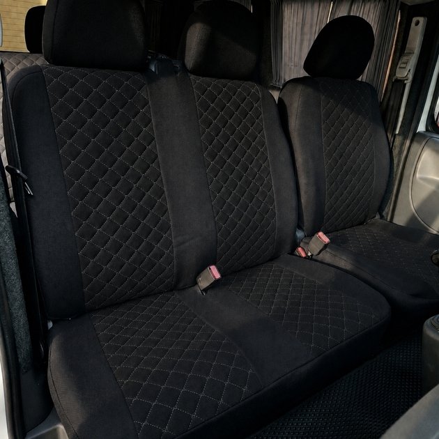 Авточехлы Antar Volkswagen LT Черные с серой строчкой антара + жаккард 1+2 (ANP12-0544) - изображение 4