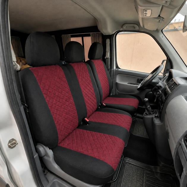 Авточехлы Antar Volkswagen LT35 (LT II) Красные антара + жаккард 1+2 (ANP12-0519) - изображение 2