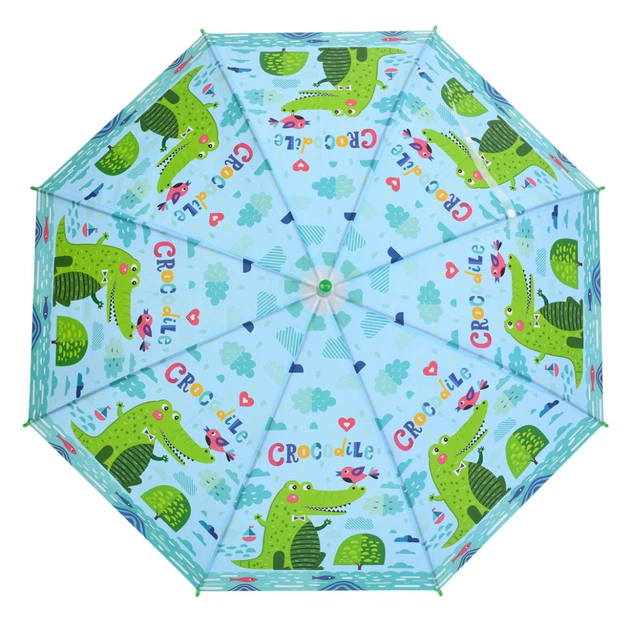 Детский зонтик "Крокодил" MK 5792(Green) длина 65 см, трость 60,5 см, диаметр 85 см, спица 48 см - Фото 1 Детский зонтик "Крокодил" MK 5792(Green) длина 65 см, трость 60,5 см, диаметр 85 см, спица 48 см - изображение 1