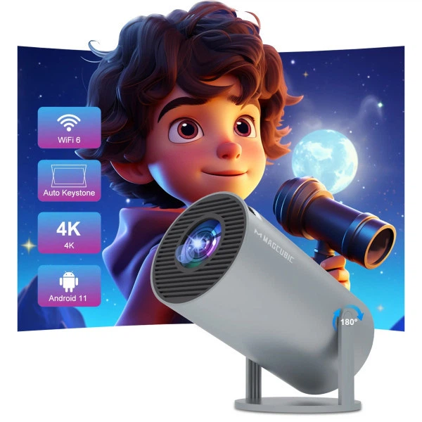Смарт-проектор Magcubic HY300 Pro Full HD Серый (Портативный LED-проектор Android 11 Wi-Fi 6) - Фото 3 Смарт-проектор Magcubic HY300 Pro Full HD Серый (Портативный LED-проектор Android 11 Wi-Fi 6) - изображение 3