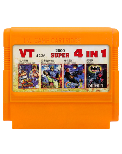 Збірник Ігор RMC Famicom Dendy 4 in 1 VT4226 Street Fighter 12p, Ninja Gaiden 3, Contra Force, Batman 90х TV Game Англійська Версія Тільки Картридж Б/У - Фото 1 Збірник Ігор RMC Famicom Dendy 4 in 1 VT4226 Street Fighter 12p, Ninja Gaiden 3, Contra Force, Batman 90х TV Game Англійська Версія Тільки Картридж Б/У - зображення 1