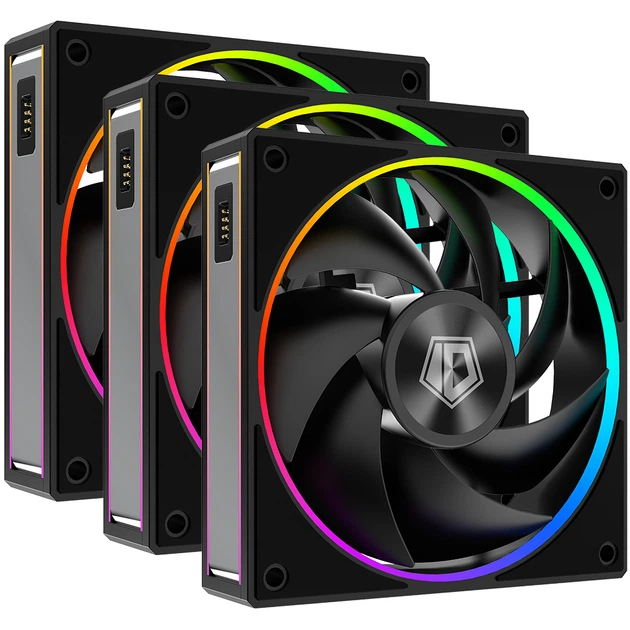 Вентилятор для корпусу ID-Cooling MF-1230-ARGB-K Trio 3x120 мм 2300 об/хв ARGB Black - зображення 2