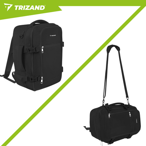 Рюкзак дорожный Trizand Travel Backpack две ручки с креплением к чемодану 20 л 40 x 25 x 20 см Черный (27657) - изображение 9