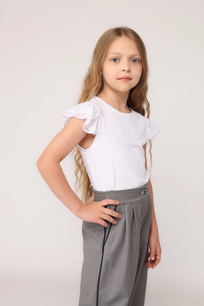 Блуза з коротким рукавом для дівчинки YUKI молочний 116 ЦБ-00275698 - Фото 3 Блуза з коротким рукавом для дівчинки YUKI молочний 116 ЦБ-00275698 - зображення 3