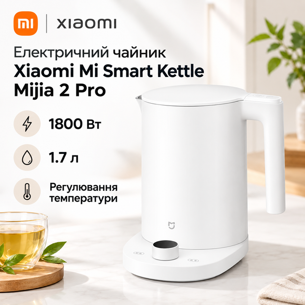 Електричний розумний чайник з вай фай Електрочайник Smart Kettle Mijia 2 Pro 1800 Вт регулювання температури - Фото 1 Електричний розумний чайник з вай фай Електрочайник Smart Kettle Mijia 2 Pro 1800 Вт регулювання температури - зображення 1