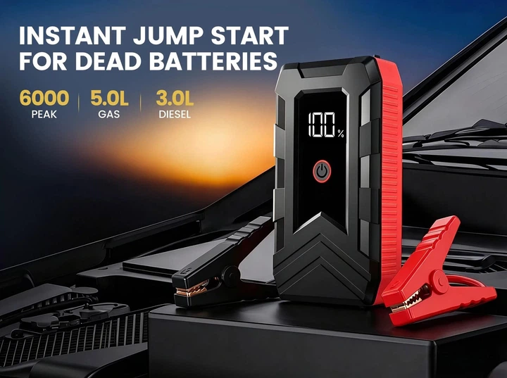 Автомобильное пускозарядное устройство Jump Starter DY02 (Черно-красный) - изображение 2