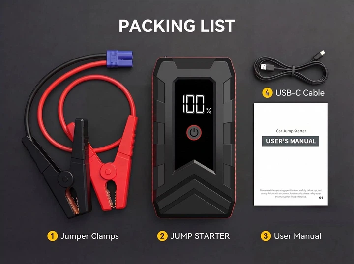 Автомобильное пускозарядное устройство Jump Starter DY02 (Черно-красный) - изображение 5
