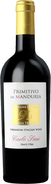 Вино Carlo Sani Primitivo di Manduria червоне сухе 0.75 л 14.5% (8003295010183) - Фото 1 Вино Carlo Sani Primitivo di Manduria червоне сухе 0.75 л 14.5% (8003295010183) - зображення 1