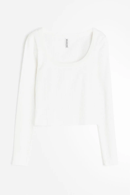 Лонгслів жіночий H&M 061199857 S Білий (6666000385758) - Фото 4 Лонгслів жіночий H&M 061199857 S Білий (6666000385758) - зображення 4