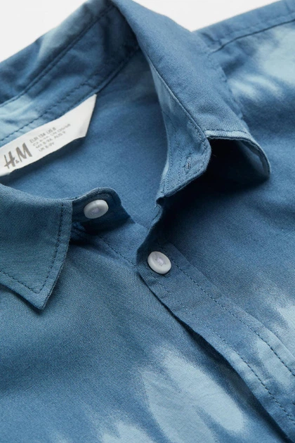 Сорочка для хлопчика H&M 061027885 134 см 8-9 р. Синя (6666000357458) - изображение 3