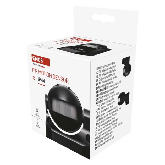Інфрачервоний датчик руху EMOS G1125 PIR, 1200 Вт, 180°, 12 м, IP44 - Фото 7 Інфрачервоний датчик руху EMOS G1125 PIR, 1200 Вт, 180°, 12 м, IP44 - изображение 7
