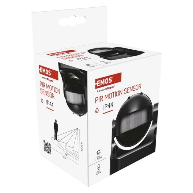 Інфрачервоний датчик руху EMOS G1125 PIR, 1200 Вт, 180°, 12 м, IP44 - Фото 8 Інфрачервоний датчик руху EMOS G1125 PIR, 1200 Вт, 180°, 12 м, IP44 - изображение 8