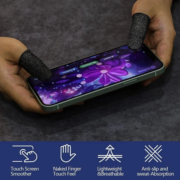Ігрові напальчники Hoco GM4 Phantom Superconducting fiber mobile game finger cots Silver Fiber (6931474750297) [178431] - зображення 8